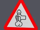 Handjob Danger - Traffic Sign - Wall Art-0