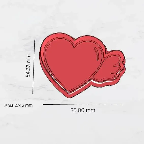 Amor al Vuelo: Cortante de Corazón con Alitas