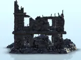 Ruined urban building 10 - WW2 Terrain scenery diaroma-5