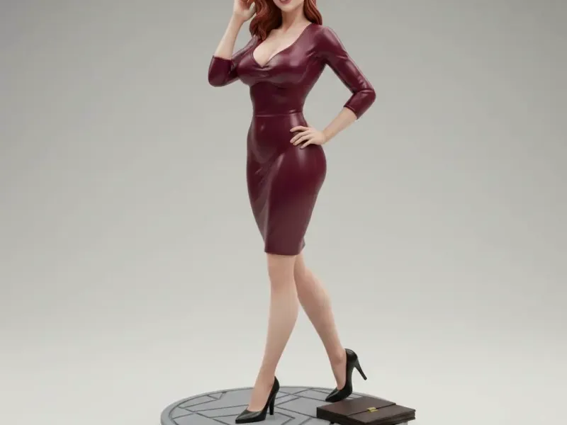 Elegant Office Lady Figurine – Walking Confidence Pose
