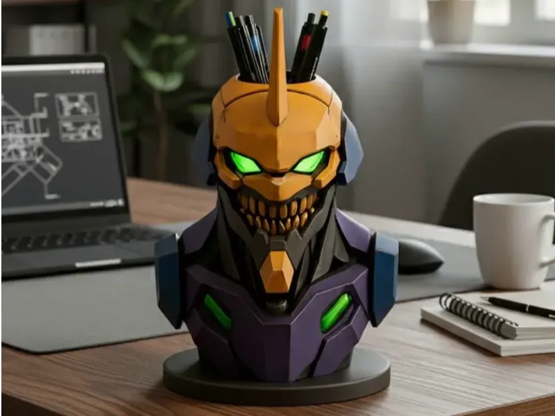 Eva 00 Penholder Evangelion STL model for print 3d