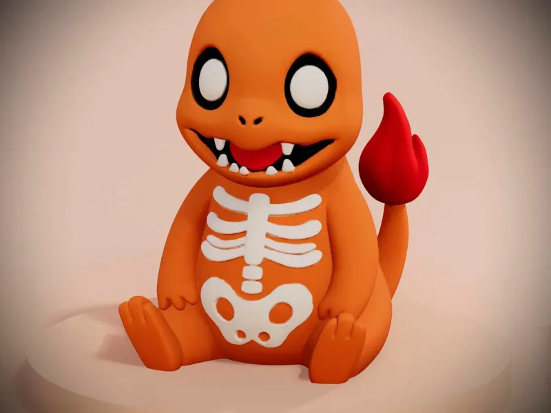 HALLOWEEN CHARMANDER - POKEMON - SKELETON (3MF INCLUDED)