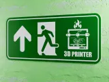 3D Printer Emergency Sign - Left Side Arrow Up-1