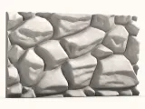 Medieval Rubble Stone Wall Section-0