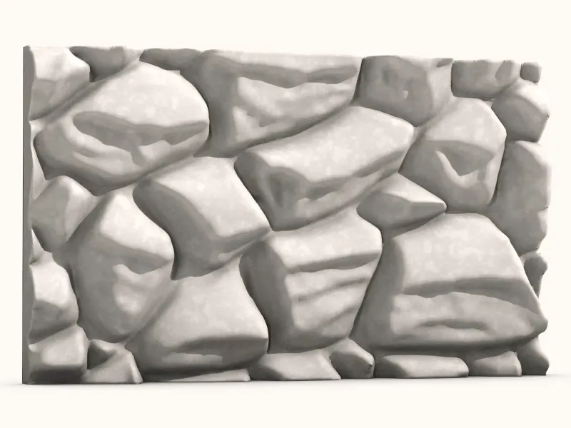 Medieval Rubble Stone Wall Section