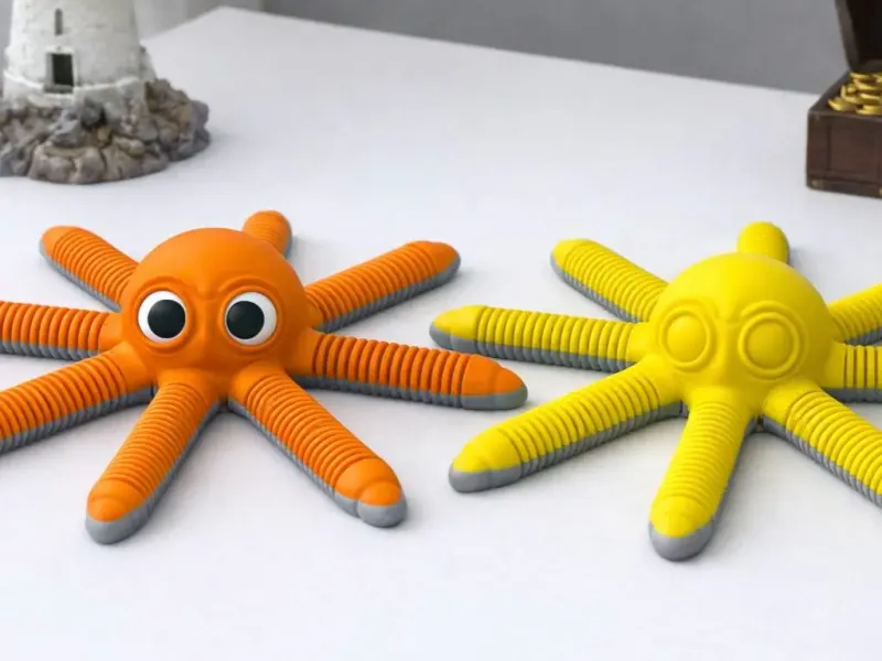 Flexi Octopus with Spiral Tentacles – Articulated