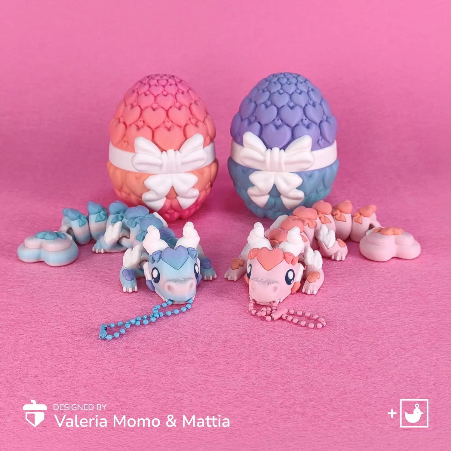 Cute Love Flexi Dragon  (Toy & Keychain)