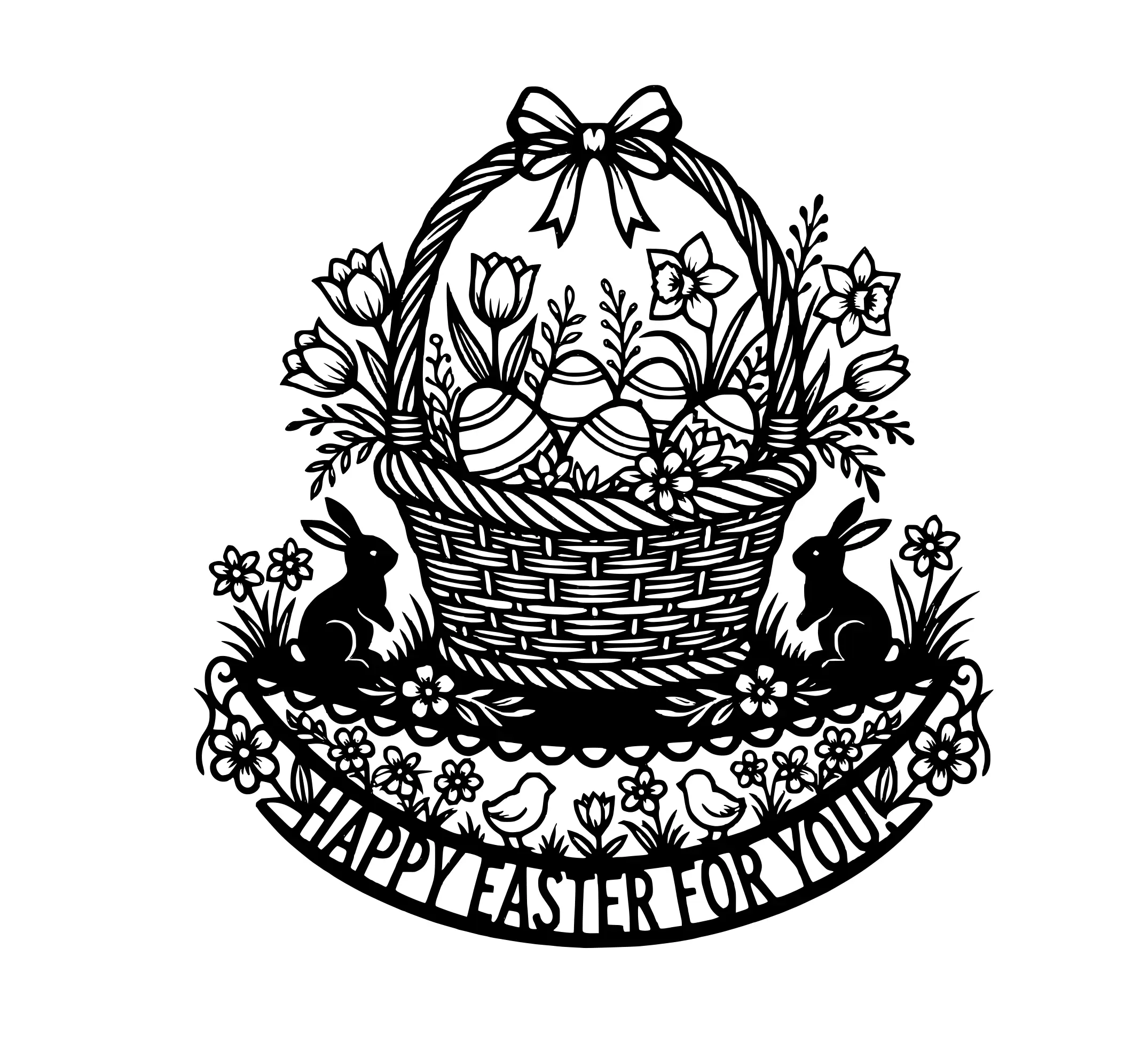 🌷🐇🧺Floral Easter Basket 🐣 Window Decor 🌸🐰🧺