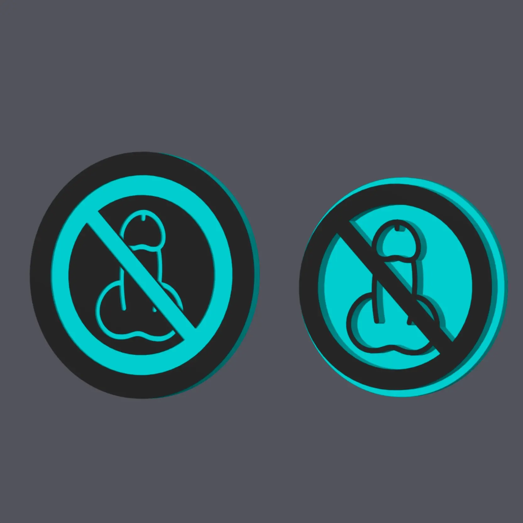 Penis Forbidden - Traffic Sign - Cookie Cutter v2