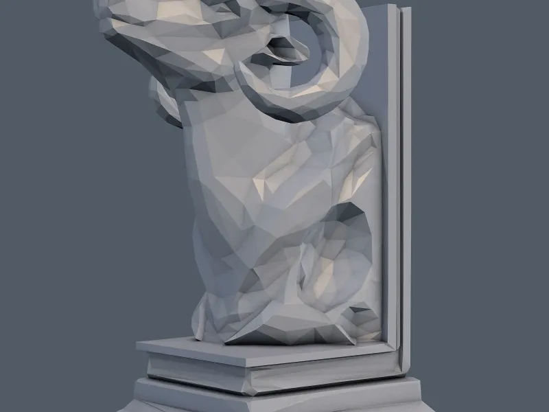 Bighorn Sheep Bust Low Poly – Geometric Animal Sculpture STL