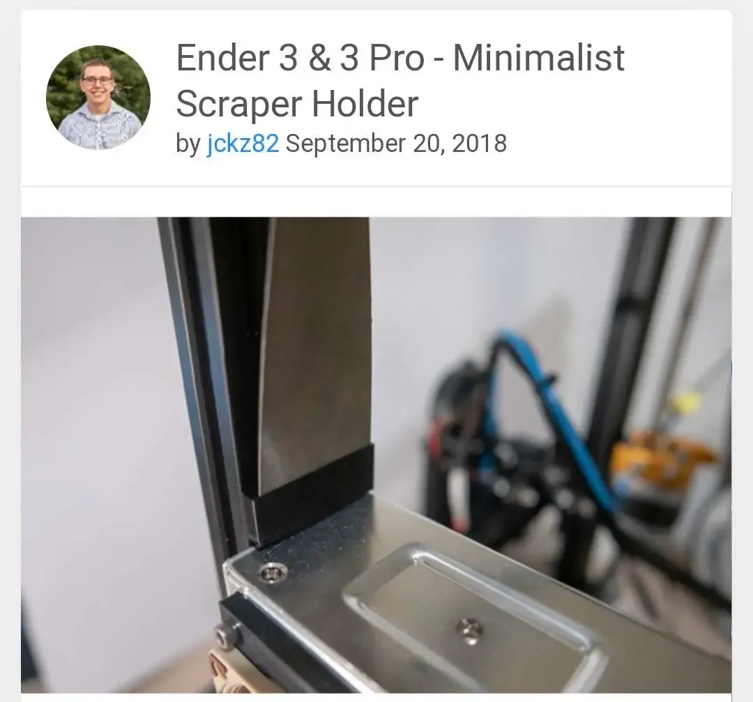 Ender 3 & 3 Pro - Minimalist Scraper Holder