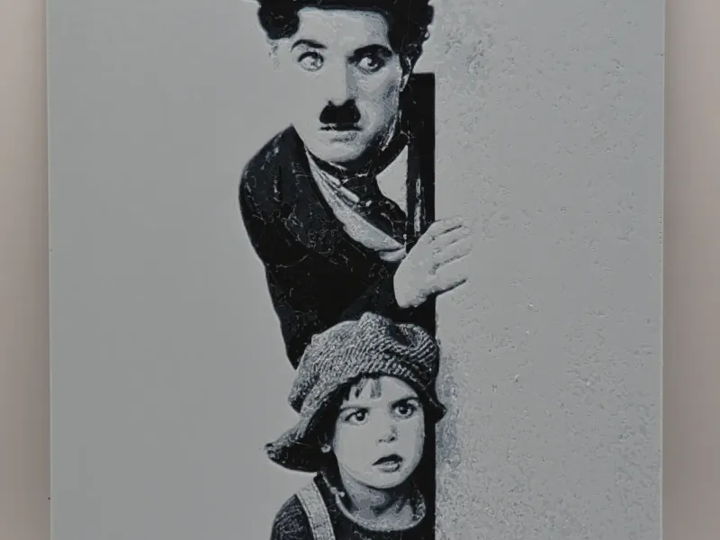 Charlie Chaplin in the movie The kid - hueforge