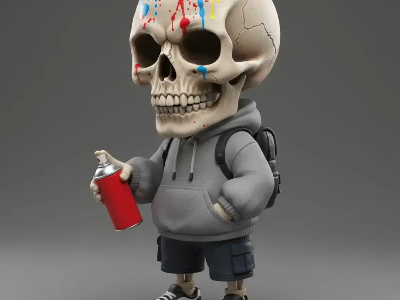 Chibi Graffiti Skull – Street Artist Collectible Figurine