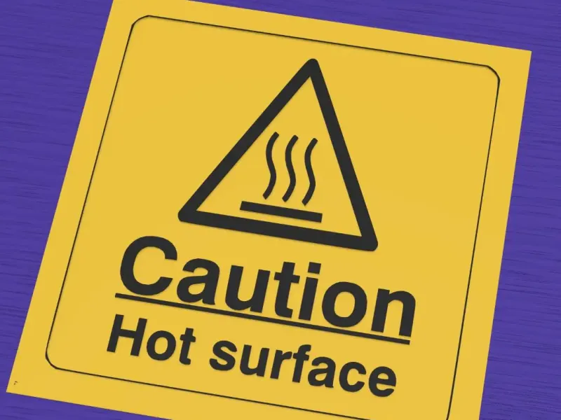Caution sign: hot surface