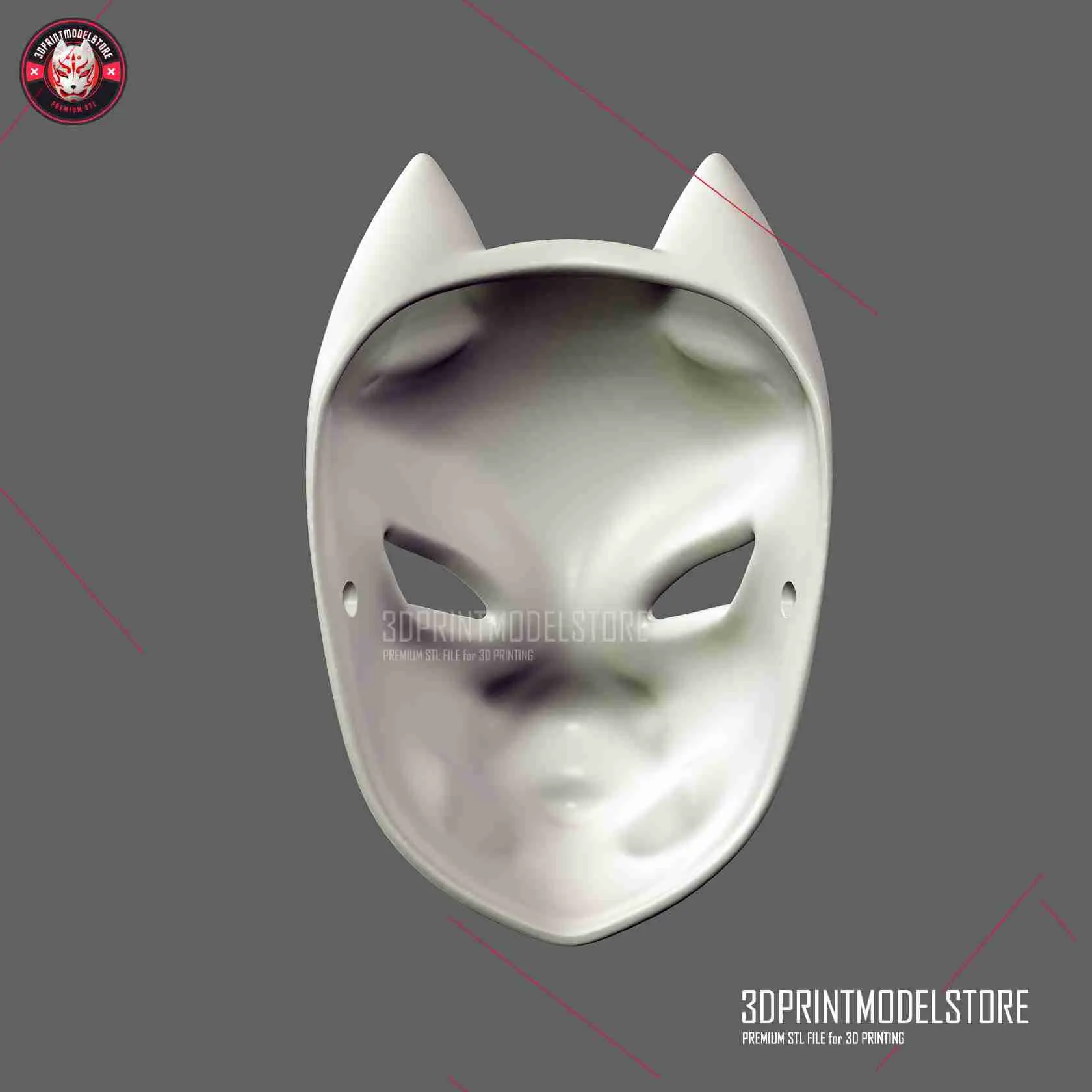 Japanese Kitsune Fox Mask - Oni Samurai Cosplay Halloween