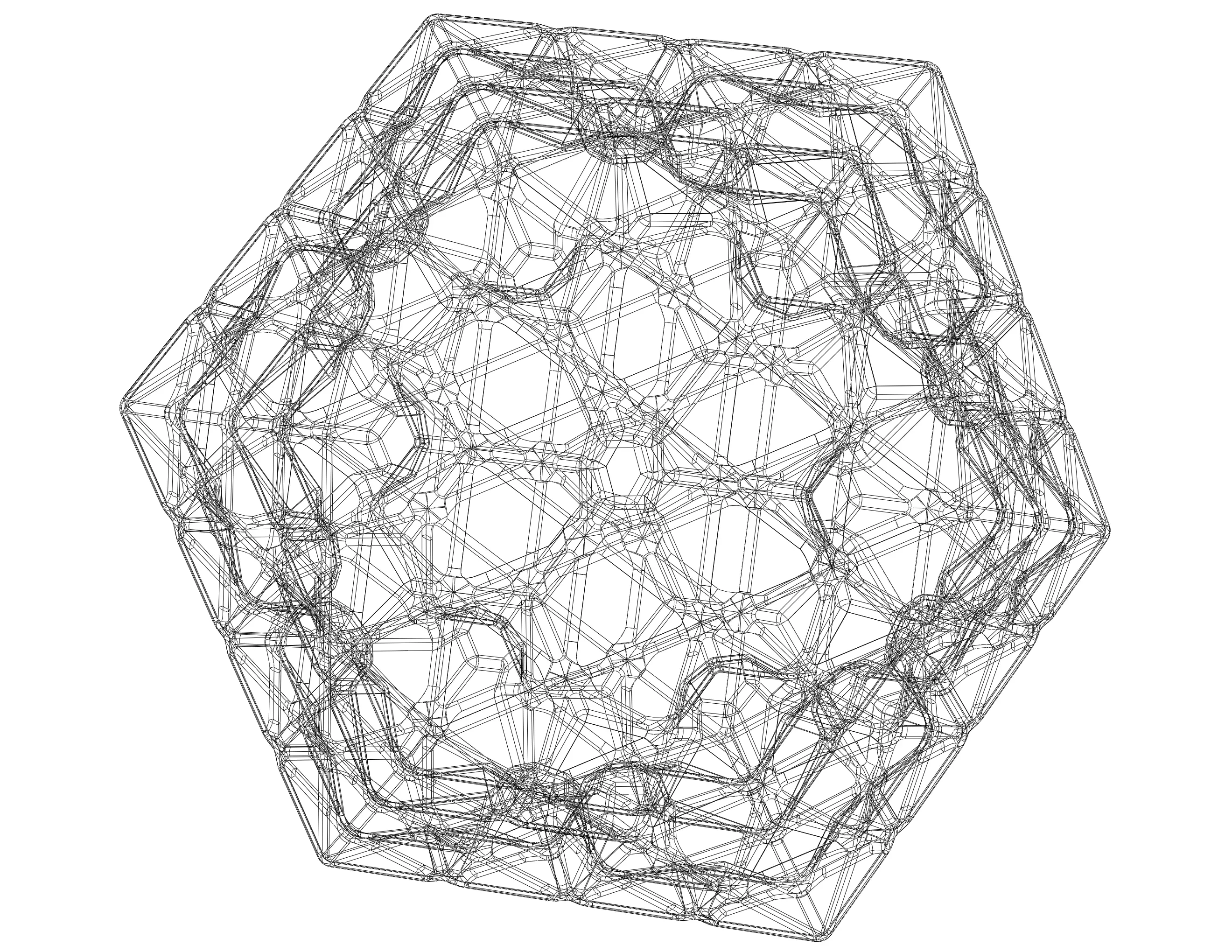 Copo de icosaedro con forma de alambre