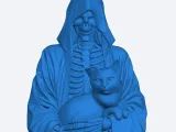 Скелет и кошка-0