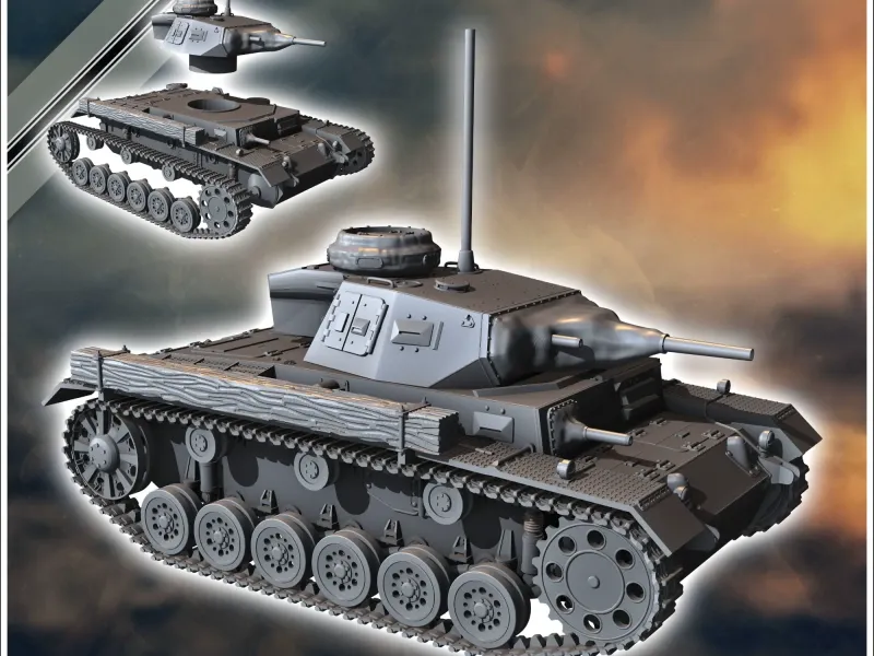 Panzer III Ausf. G Tauchpanzer - WW2 miniatures armor war fl