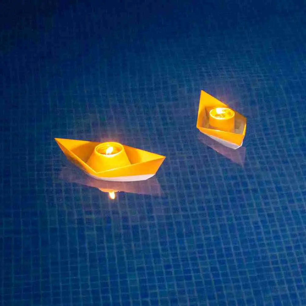 Candle holder - floating paper boat