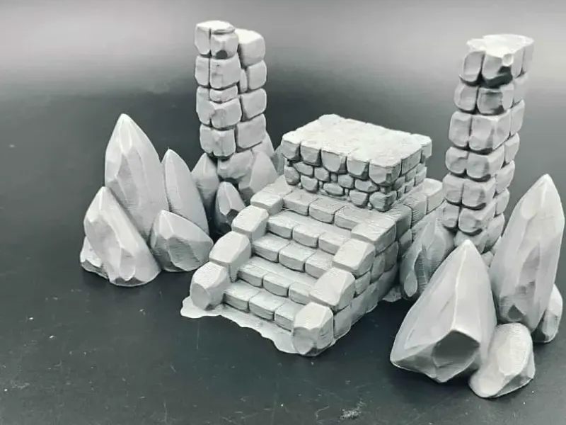 D&D Terrain – Stone Altar with Crystals - RPG