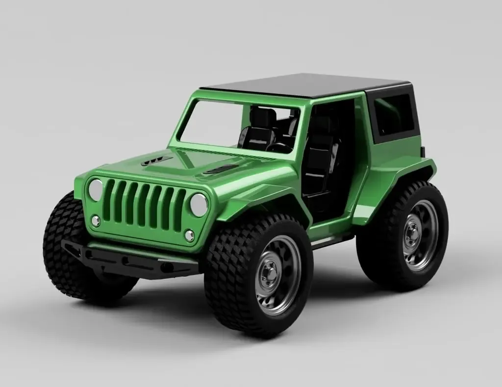 2-door JEEP w removable HARDTOP - Fully printable