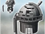Damaged modern observatory with large telescope and circular-2