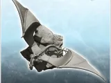 Dragon avec de grandes ailes debout sur un sol rocailleux - figurine mini-4