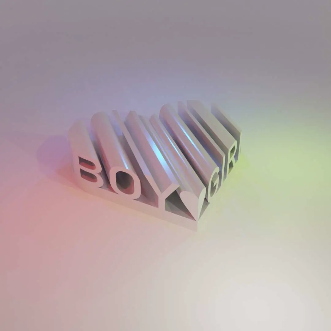 3D WORD SHAPE OF HEARTS (BOY & GIRL)