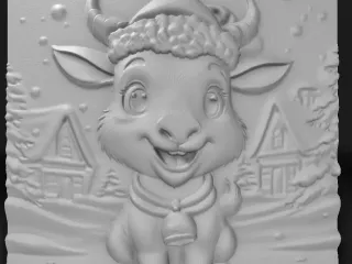 goat in a Christmas hat 2