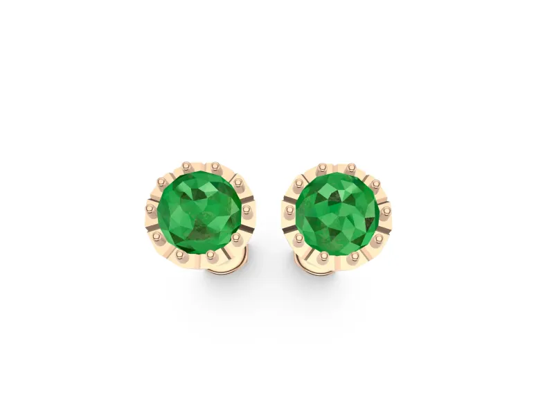 Faceted Rose Cut Stone EarStuds