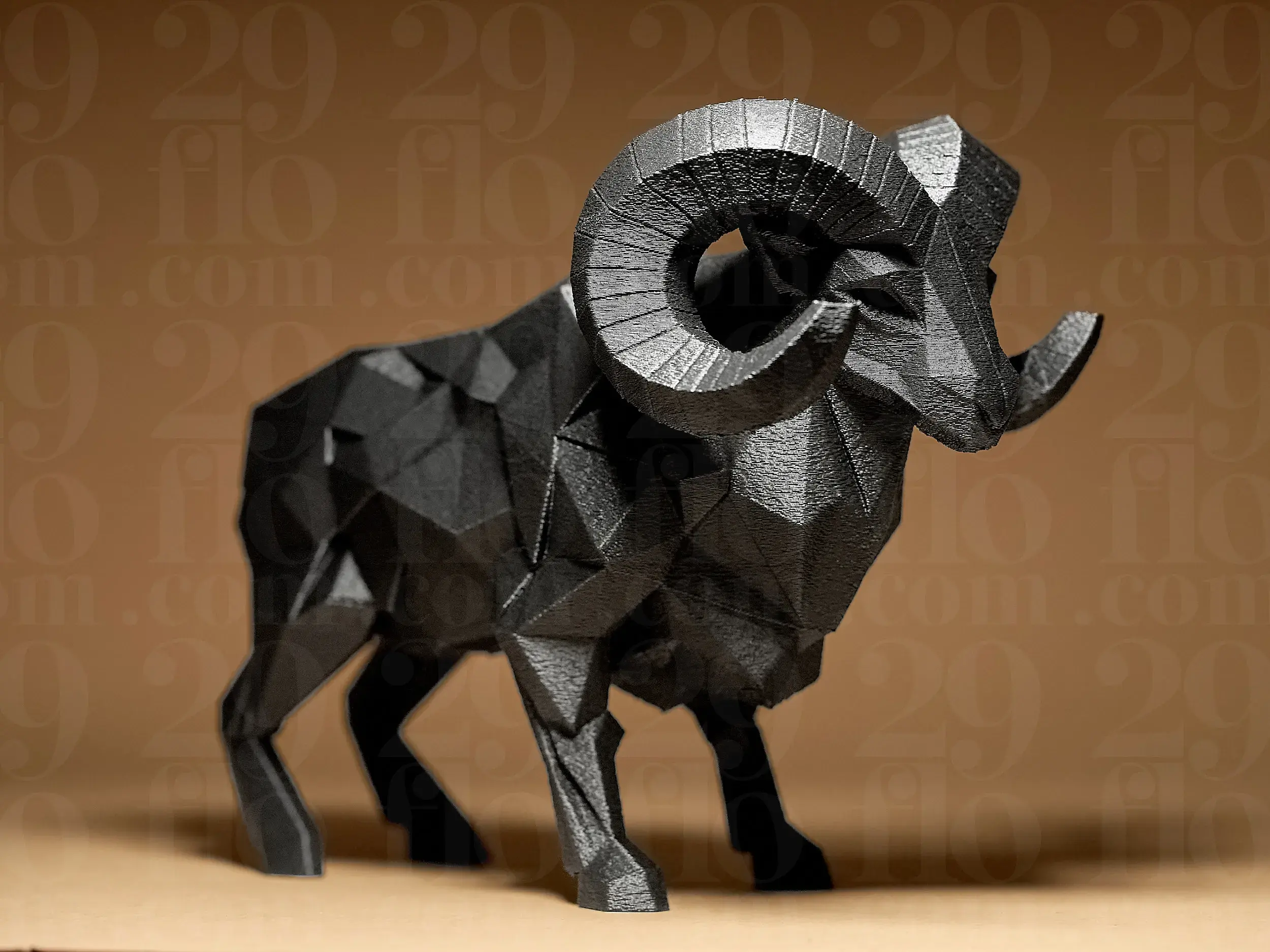 3D Printer Files | 3MF File | Geometric Ram Figurine | Creality Cloud