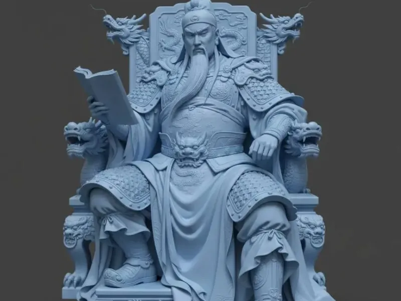 Guan Yu was sitting and reading a book.