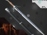 Witcher 4 Ciri cosplay silver sword 3d print model-1