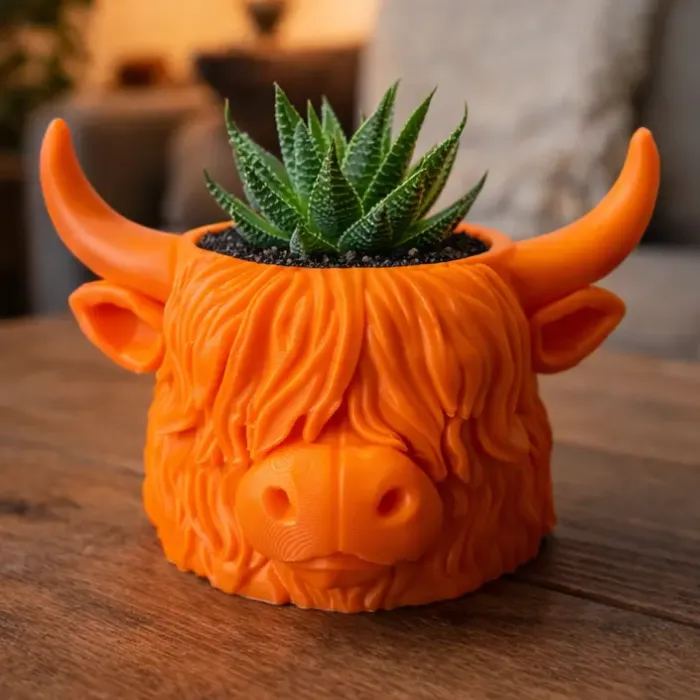 Highland Cattle Mini Planter - Home - PLA - 3D printed product - фото 4
