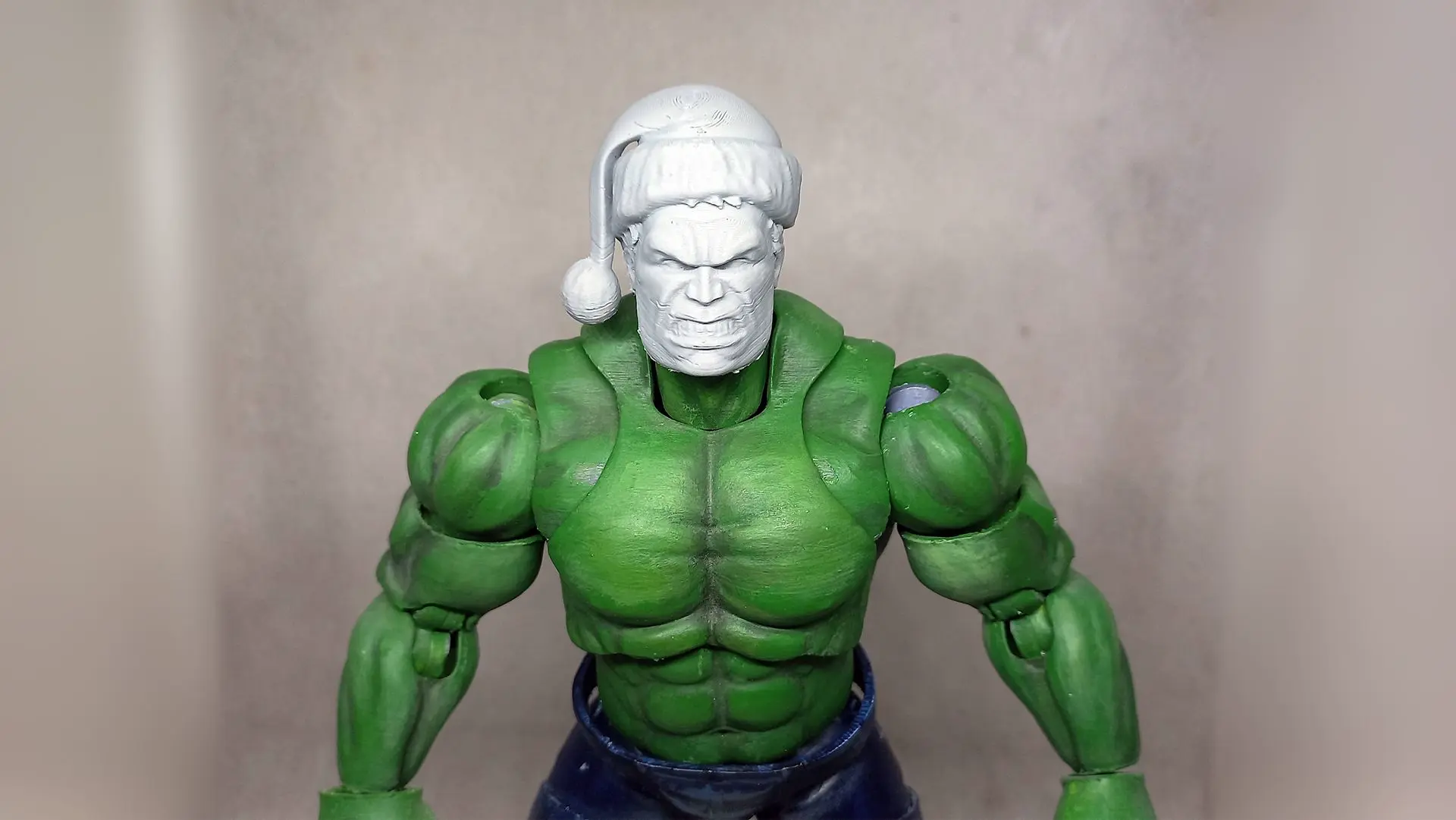 Santa Head accessory for my HULK articulated action figure 3D models download Creality Cloud