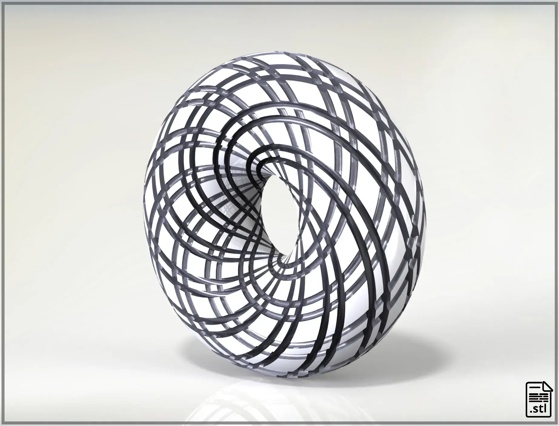 Rodin Coil Torus .STL 8 INCHES Diameter Coil | 2x16 groves