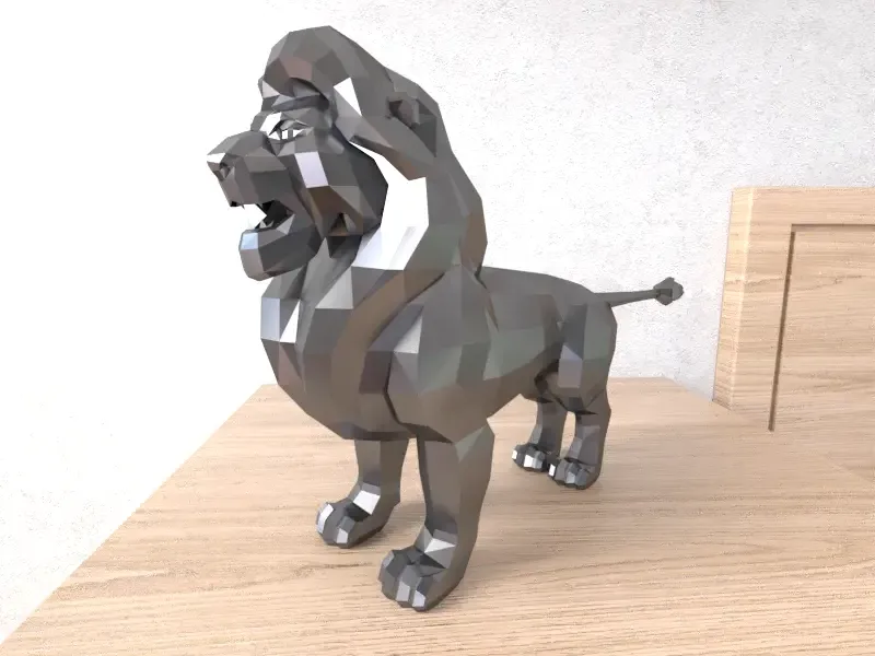 Leão Mufasa Lowpoly Low Poly