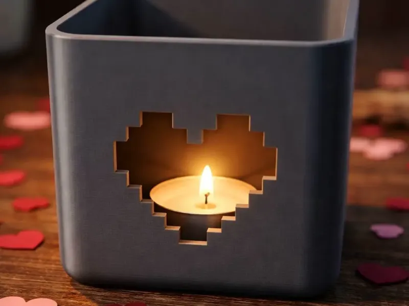 Pixel Heart Tealight