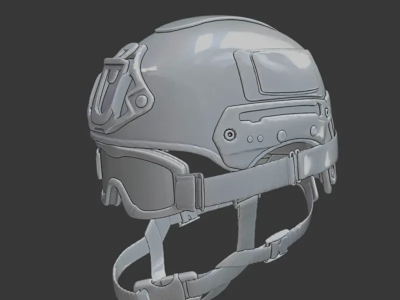 Modern Military Combat Helmet – High-Detail Tactical
