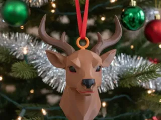 Deer Spirit – Low-Poly Christmas Ornament