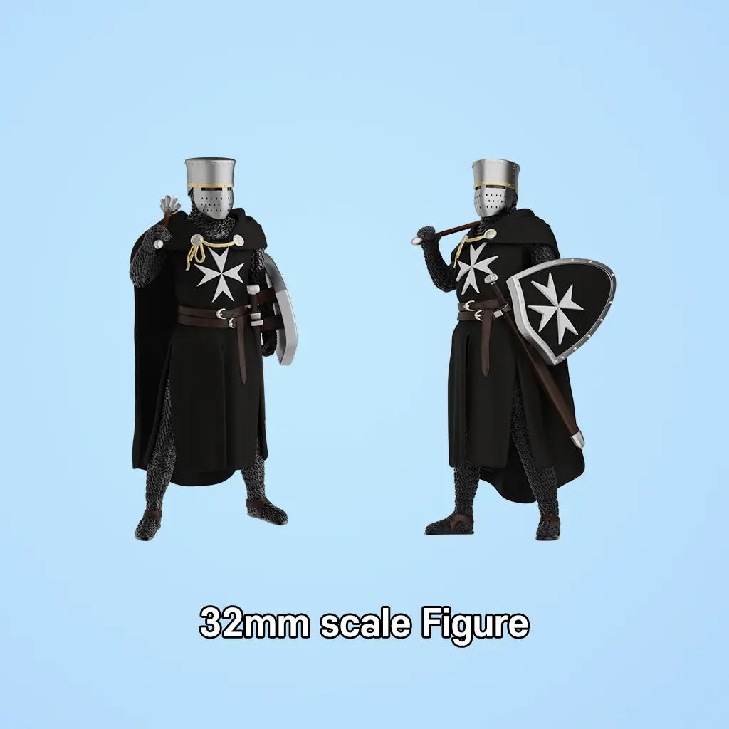 büste und Helm des Johanniterordens mit einer Figur