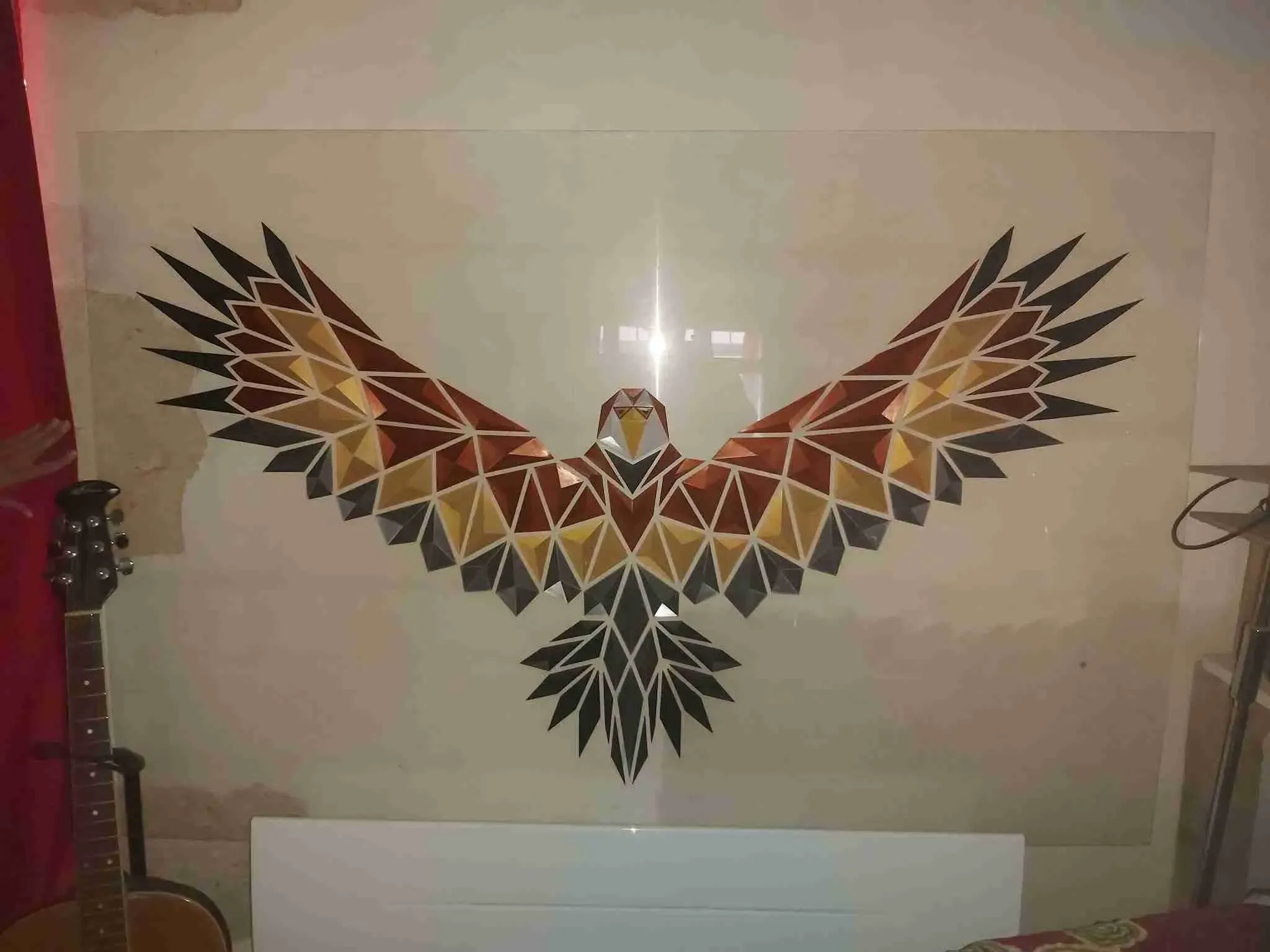Geometric eagle wall art