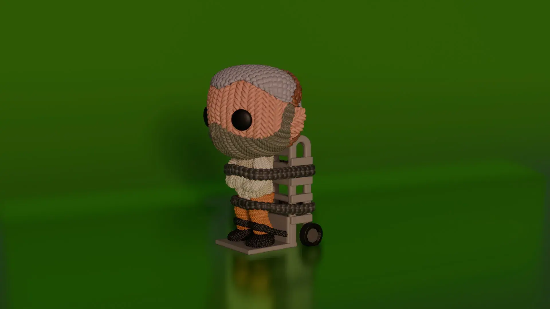 Crochet Hannibal Lecter with and w/o trolley