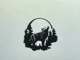 Wall Art Lobo aullando en un bosque-1
