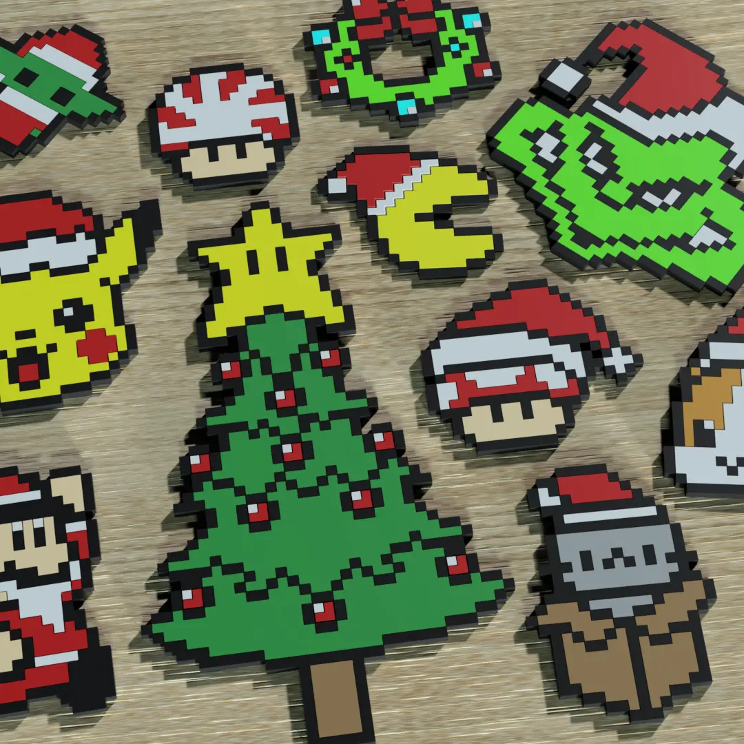 Pixelated / 8Bit Christmas Ornament Collection