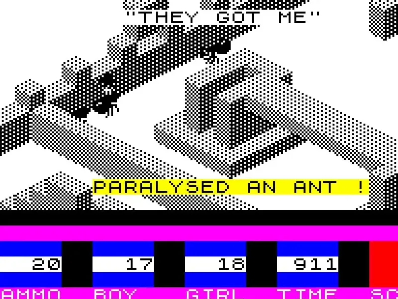 Map of Ant Attack. 1983 ZX Spectrum isometric computer game