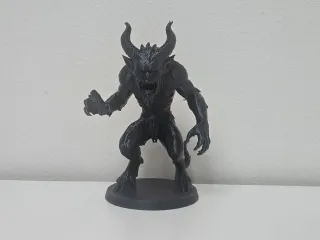 Snarling Demon with Curved Horns Christmas Figure