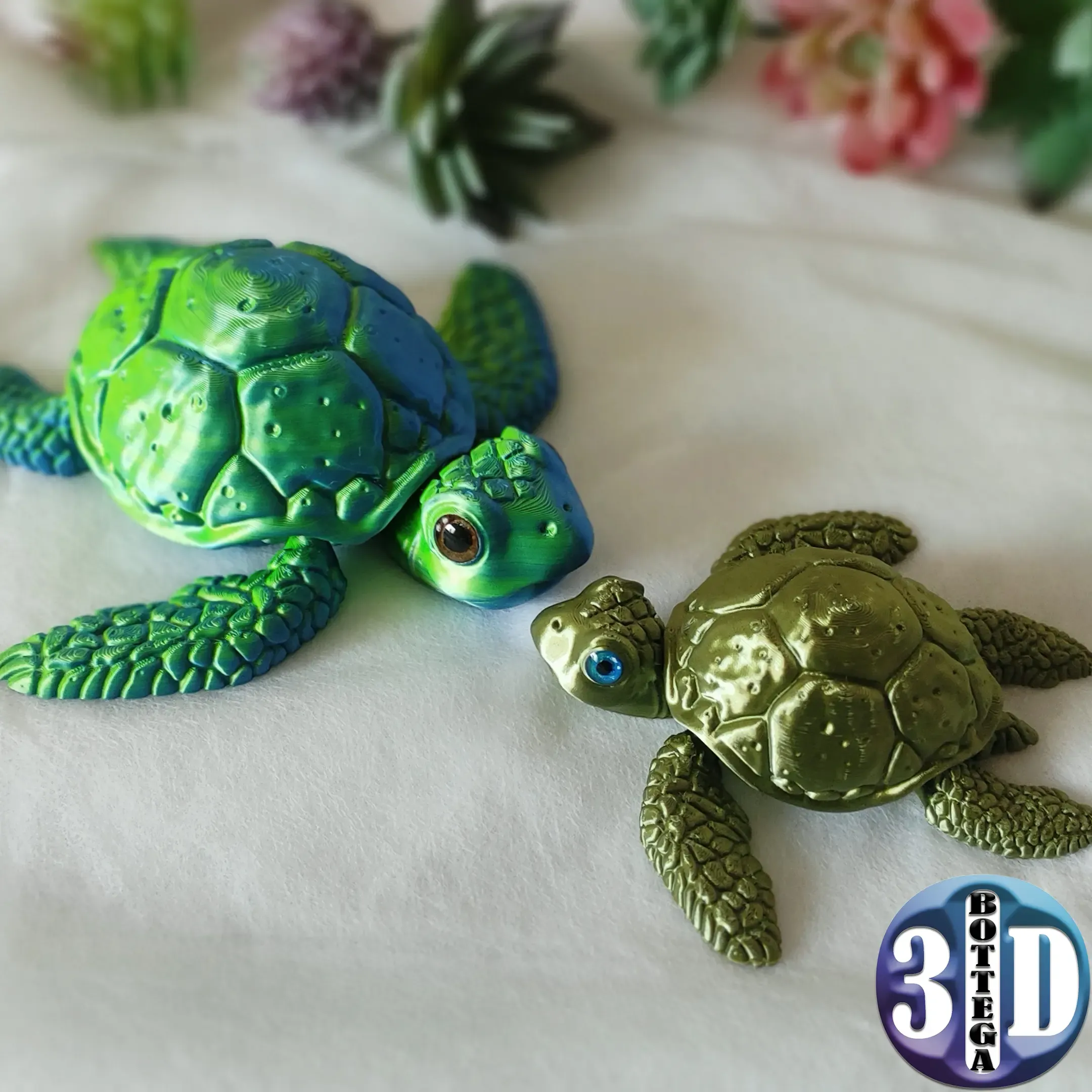 Cute Articulated Sea Turtle, print in place, no supports