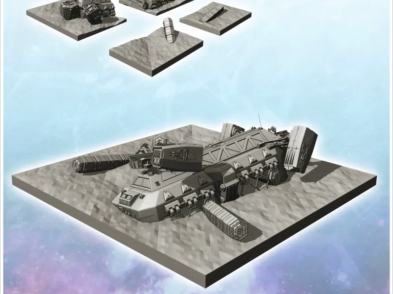 Carcass of freighter cargo hauler spaceship (1) - miniatures