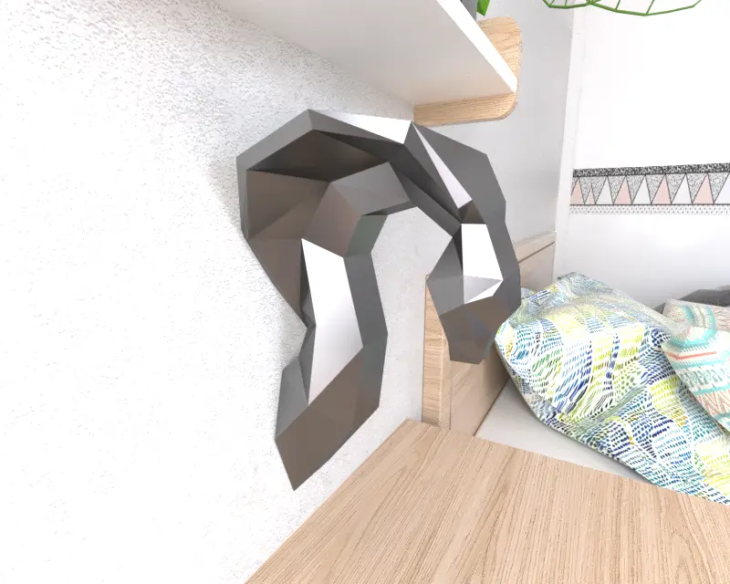 King Cobra Duvar Lowpoly Düşük Poli